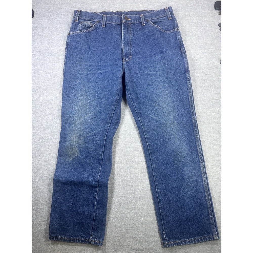 Dickies Men's Loose Fit Jeans 38x30 (37x28.5) Blue Denim 100% Cotton Work Y2K